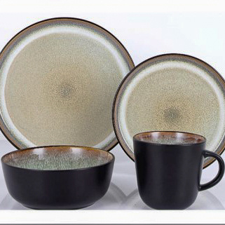 GOLD REACTIVE STONEWARE DINNER SETS ST6215/ST6214